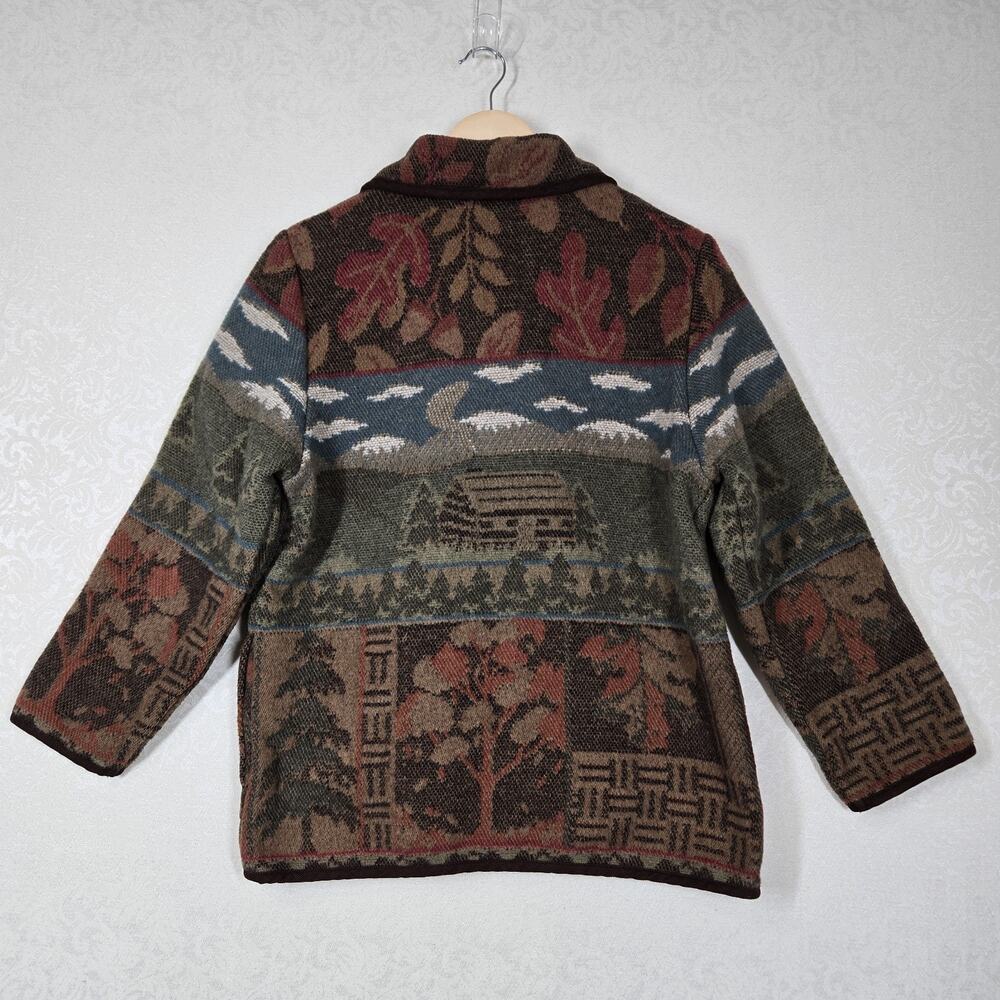 Y2K Sonoma Tapestry Cabin Jacket S Cottagecore Rustic Woodland Barn Coat - Picture 9 of 14